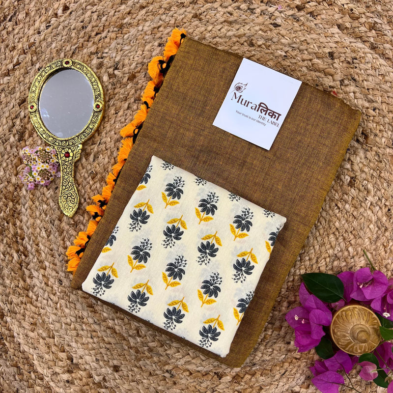 Muralika Mustard Handloom Saree - Muralika the label