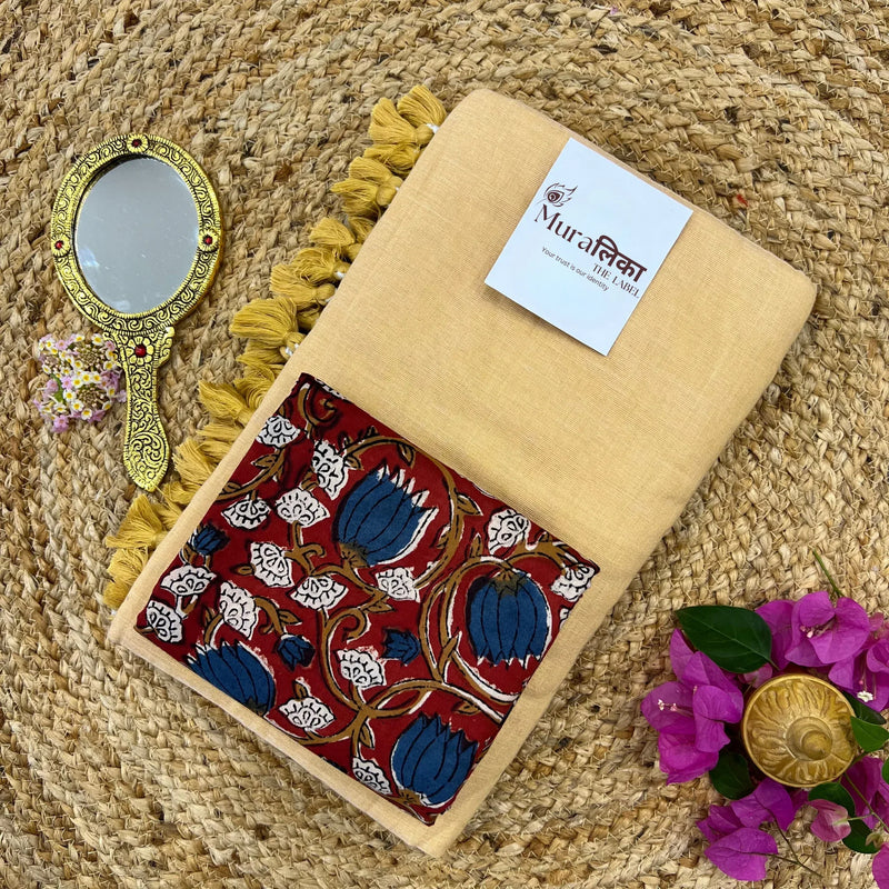 Muralika Fawn Handloom Saree - Muralika the label