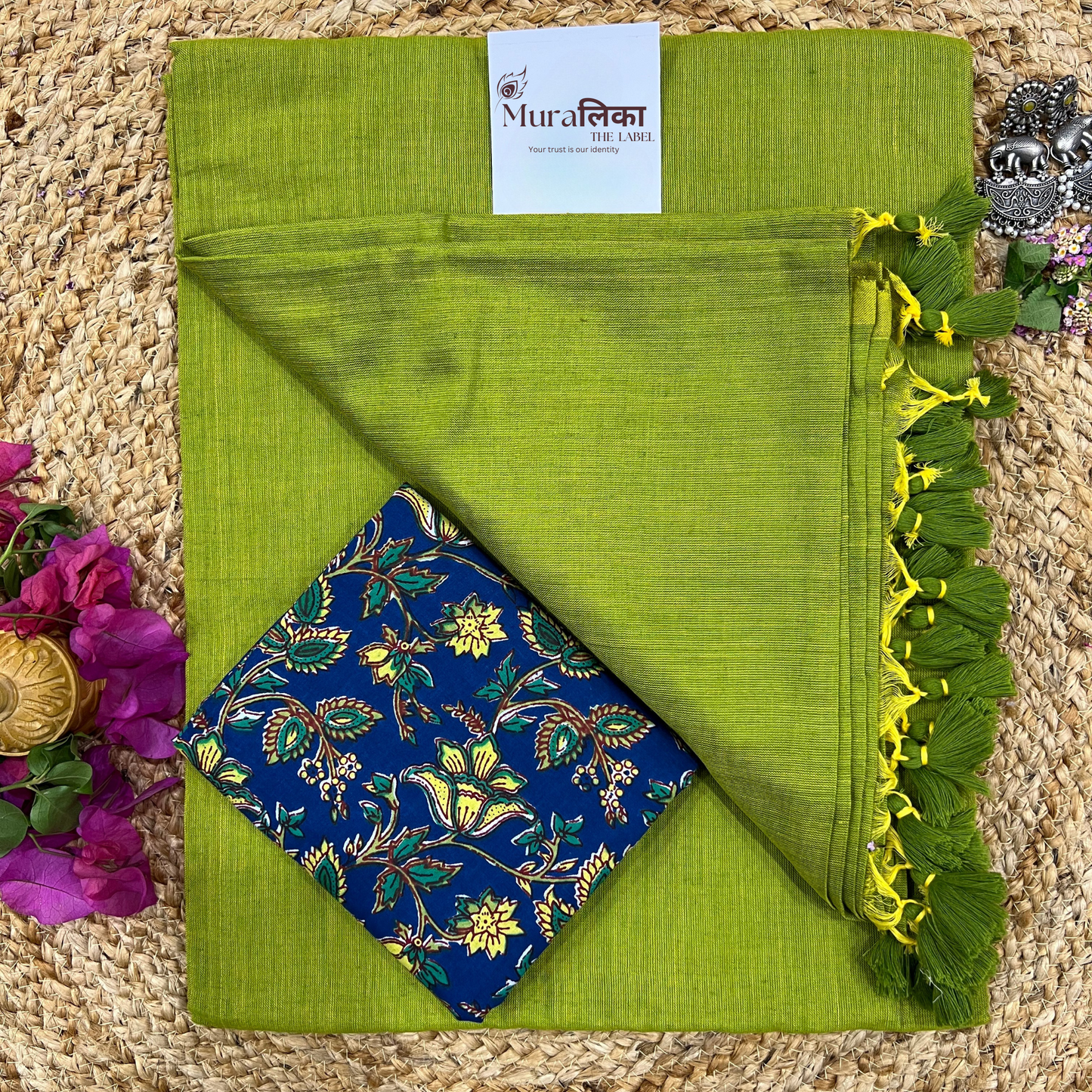 Muralika Light Mehendi Handloom Saree