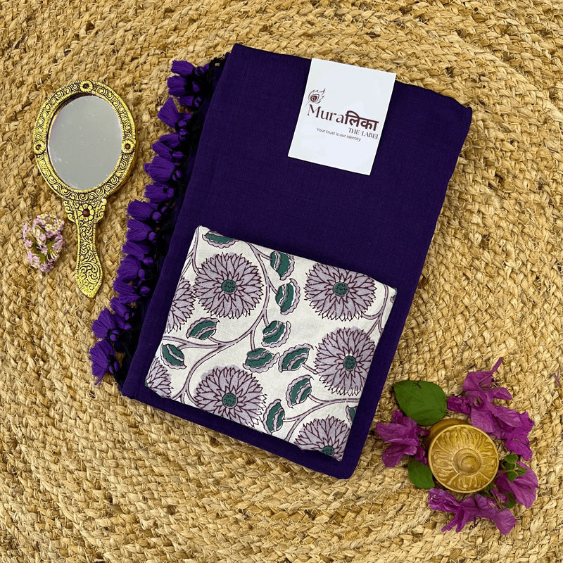 Muralika Purple Handloom Saree