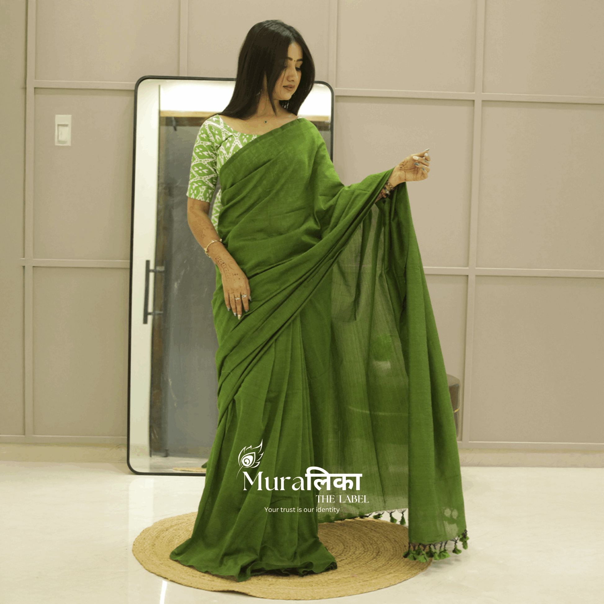 Muralika Mehendi Green Handloom Saree