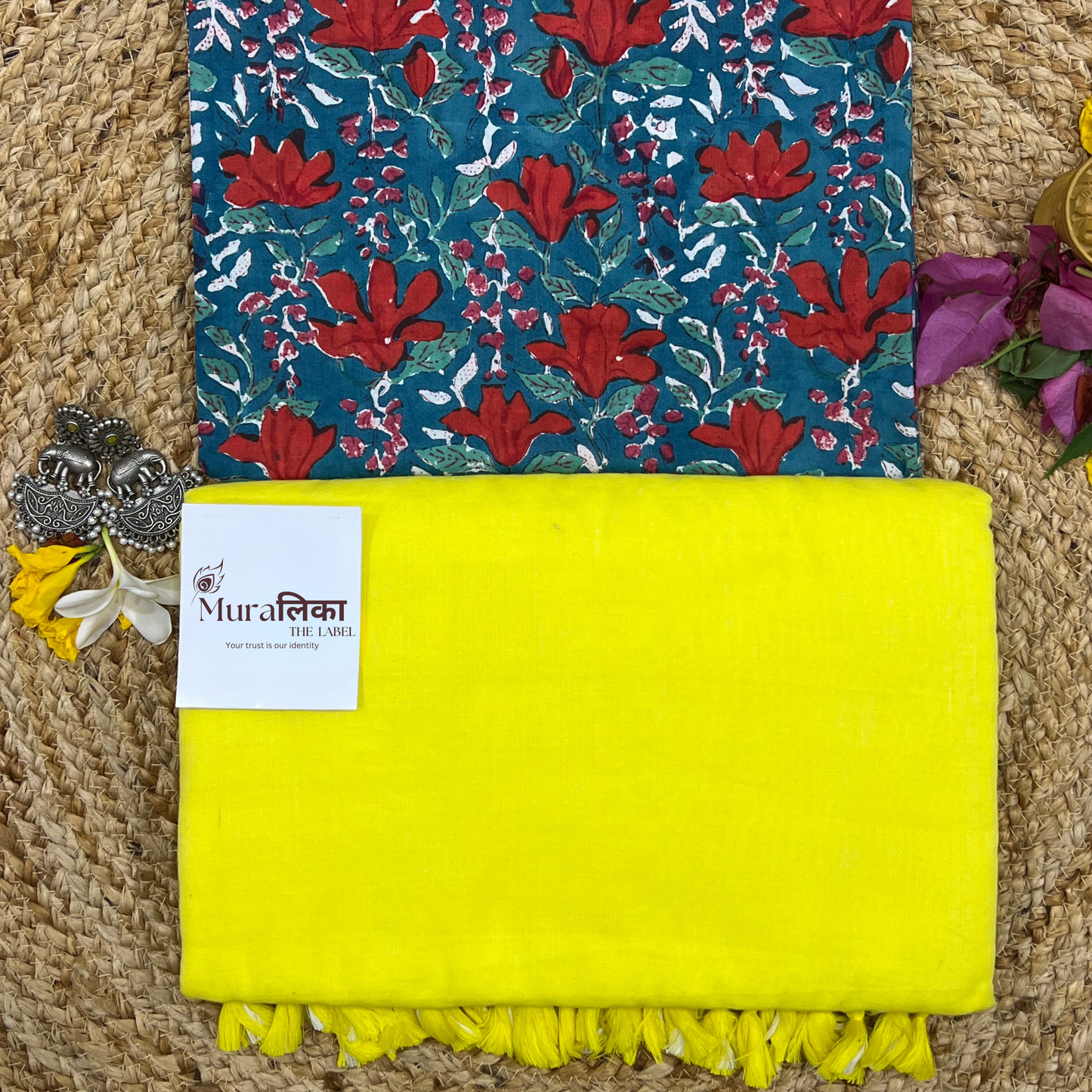 Muralika Lime Yellow Handloom Saree