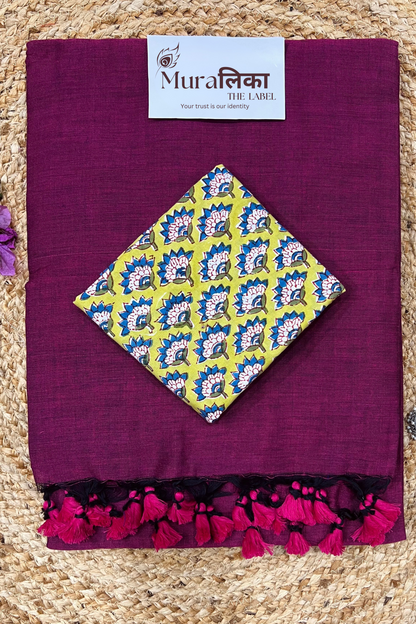 Muralika Light Magenta Handloom Saree