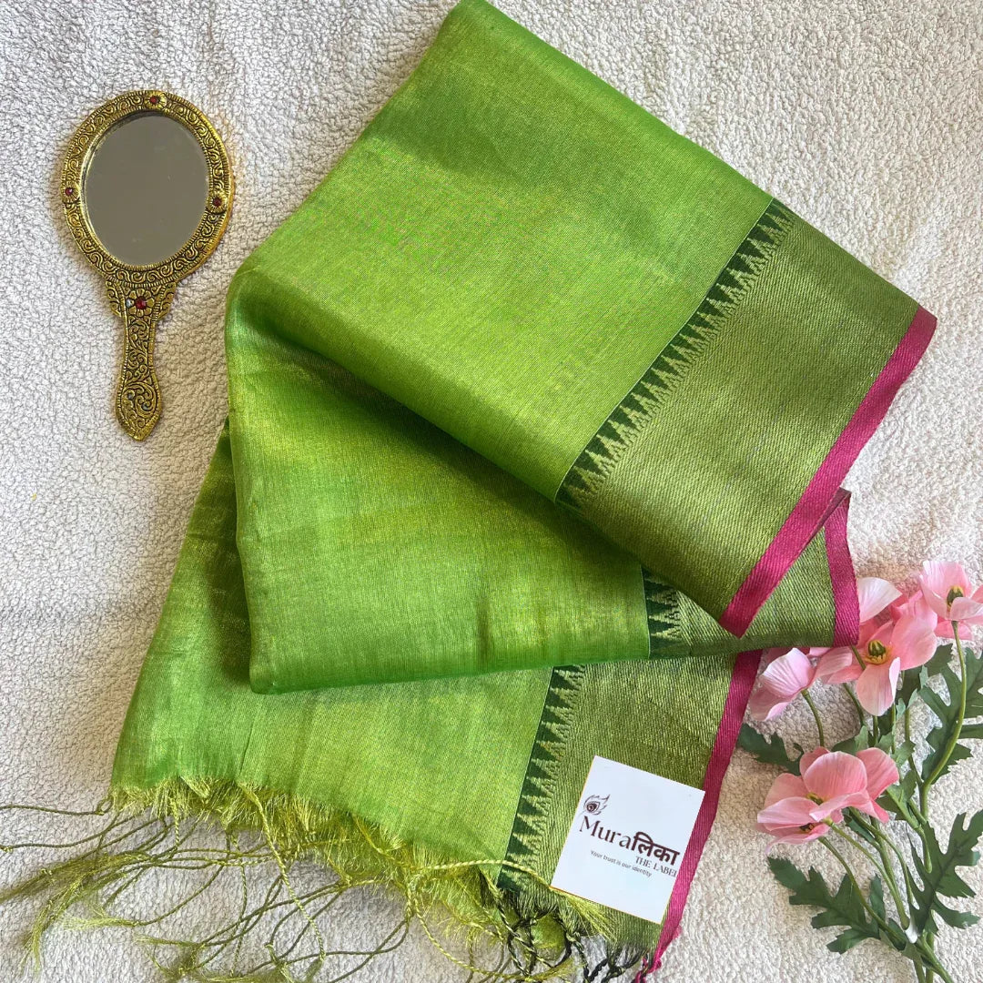 Muralika Pure Elegance Handloom Border Tissue Saree - Muralika the label