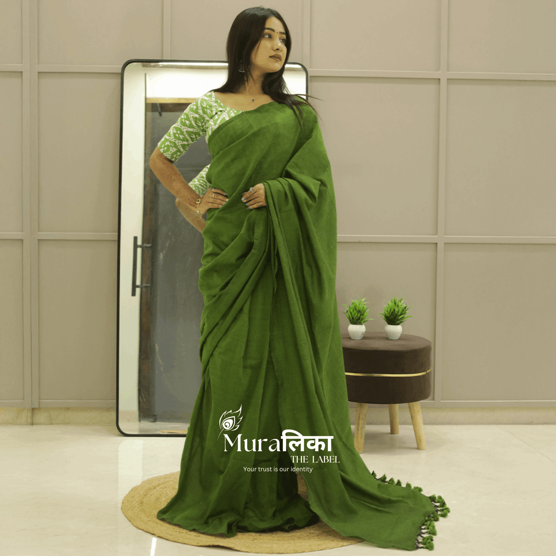 Muralika Mehendi Green Handloom Saree