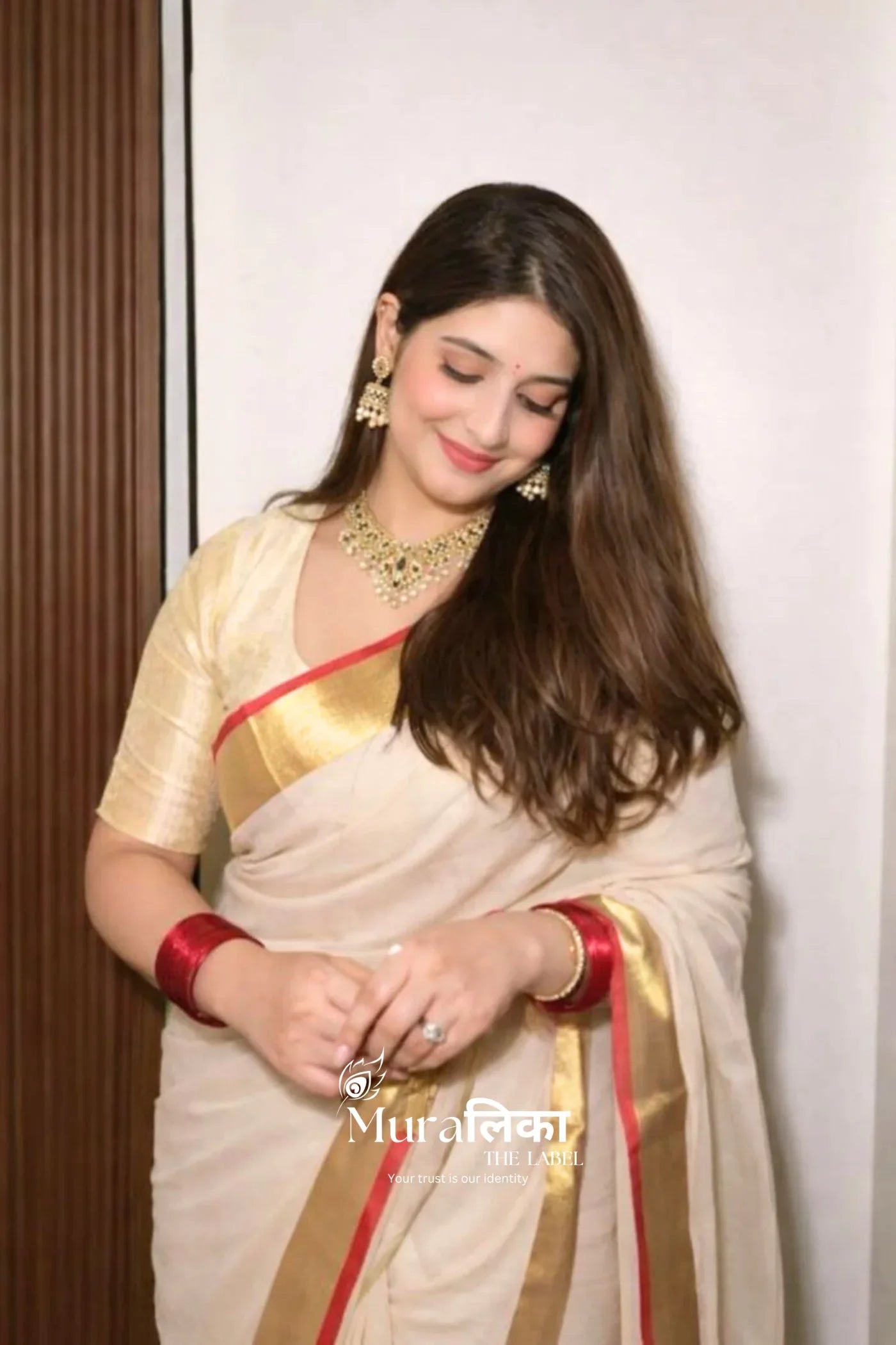 Kaamini Mulmul Cotton Saree - Muralika the label