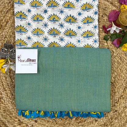 Muralika Pistachio Green Handloom Saree
