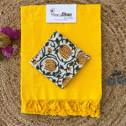 Muralika Yellow Handloom Saree
