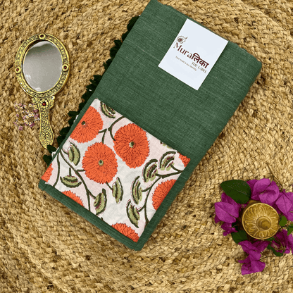 Muralika Leaf Green Handloom Saree
