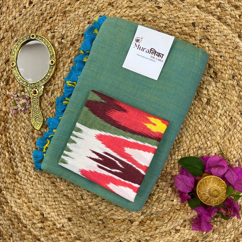 Muralika Pistachio Green Handloom Saree - Muralika the label