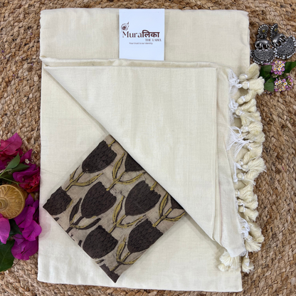 Muralika Off White Handloom Saree