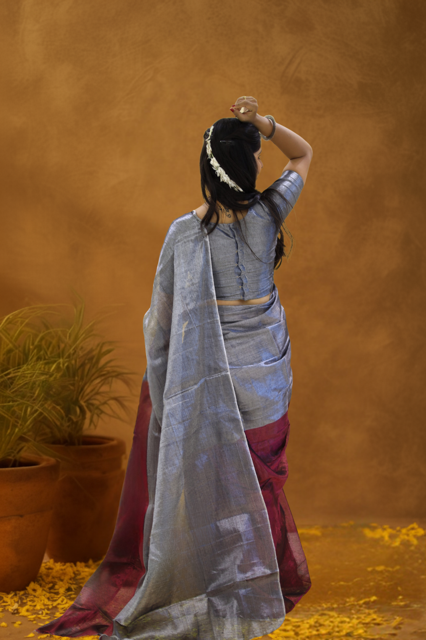 Muralika Pure Elegance  Half n Half Handloom Tissue Saree