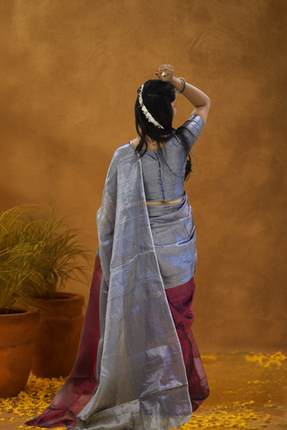 Muralika Pure Elegance  Half n Half Handloom Tissue Saree