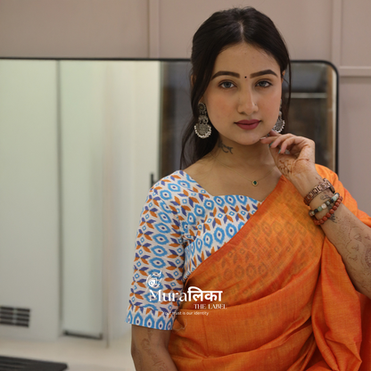 Muralika Orange Handloom Saree