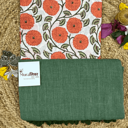 Muralika Leaf Green Handloom Saree
