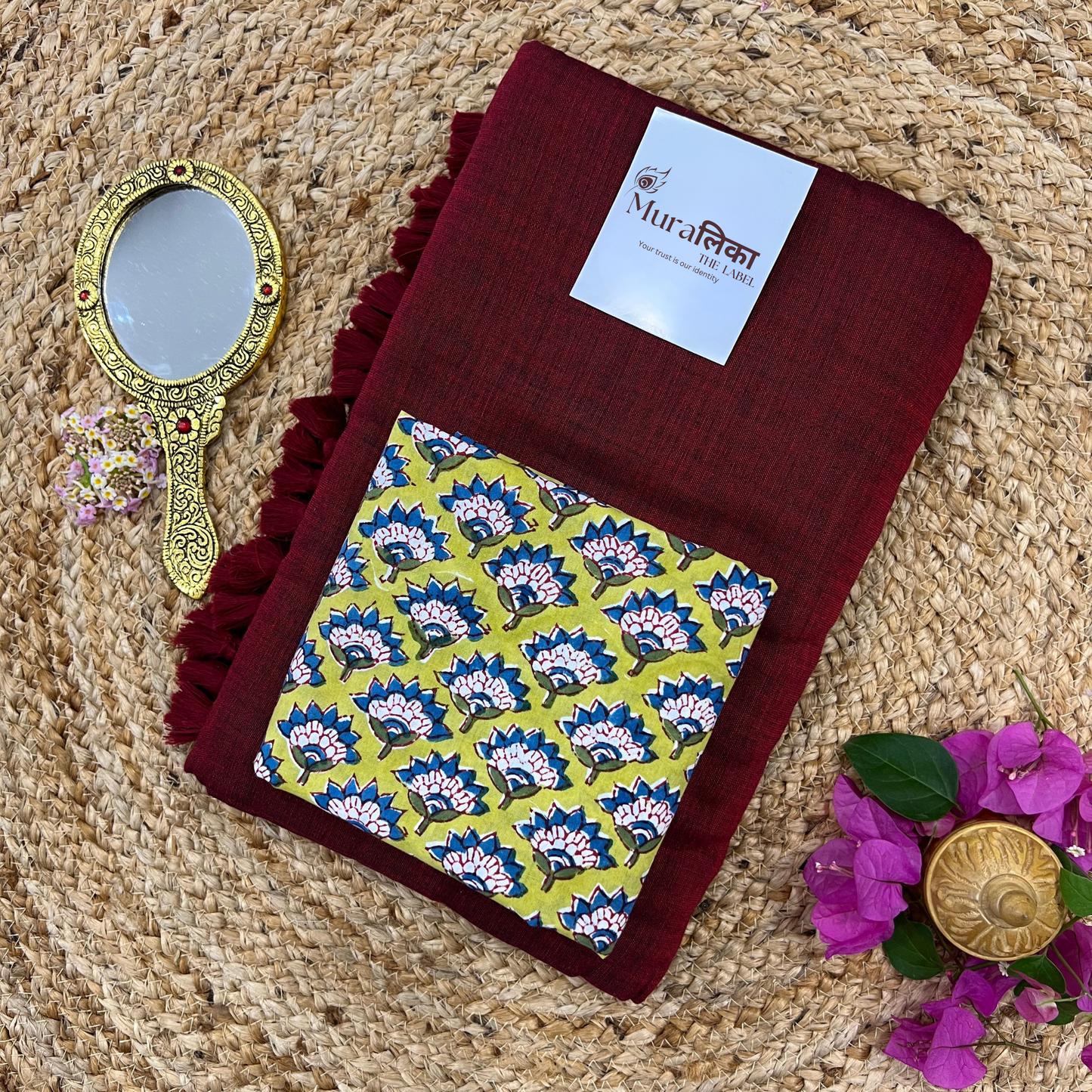 Muralika Light Maroon Handloom Saree