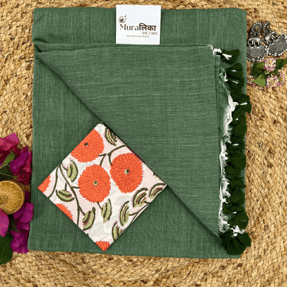 Muralika Leaf Green Handloom Saree