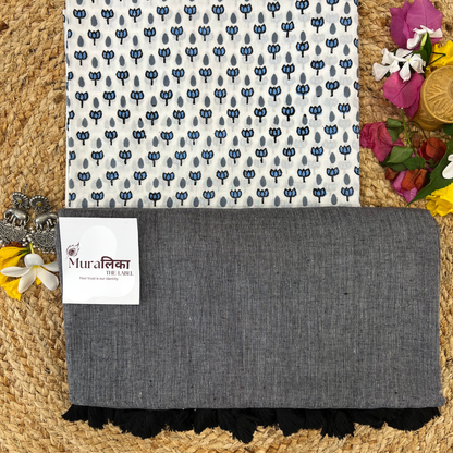 Muralika Grey Handloom Saree