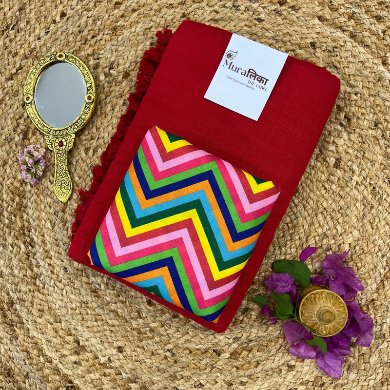 Muralika Red Handloom Saree - Muralika the label