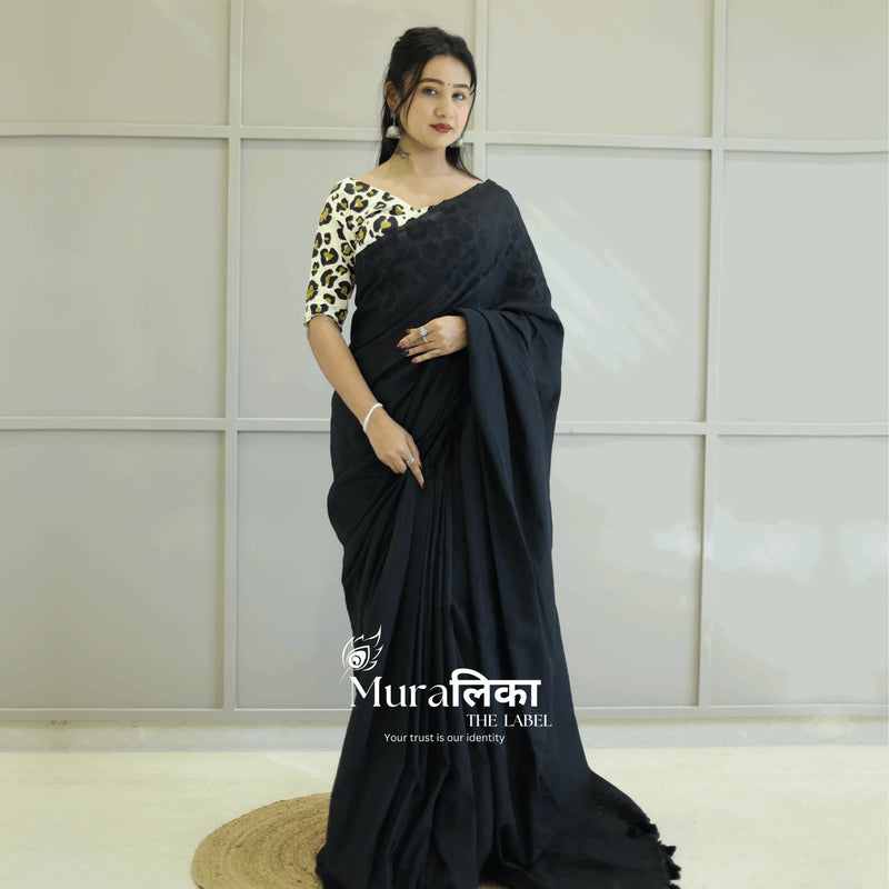 Muralika Black Handloom Saree