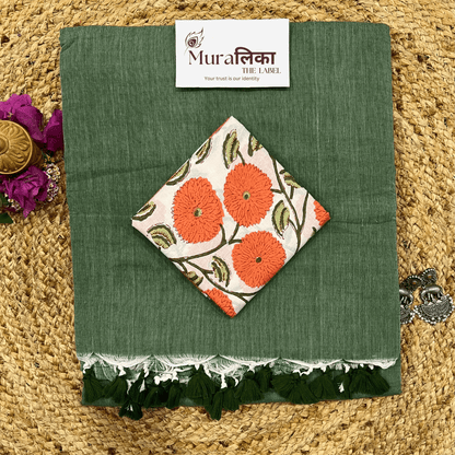 Muralika Leaf Green Handloom Saree