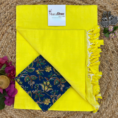 Muralika Lime Yellow Handloom Saree