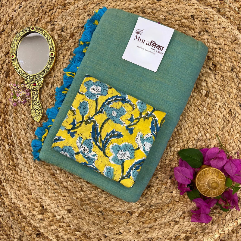 Muralika Pistachio Green Handloom Saree - Muralika the label