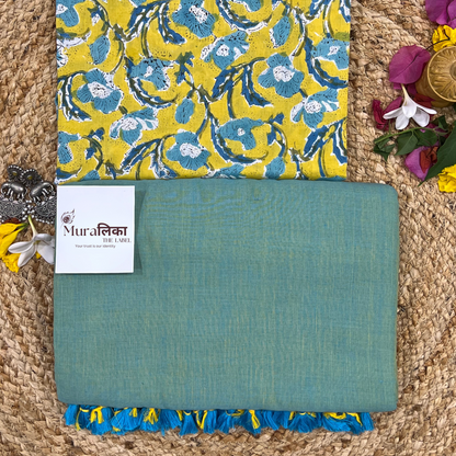 Muralika Pistachio Green Handloom Saree