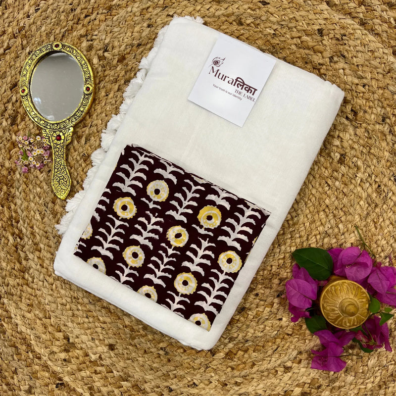 Muralika White Handloom Saree - Muralika the label