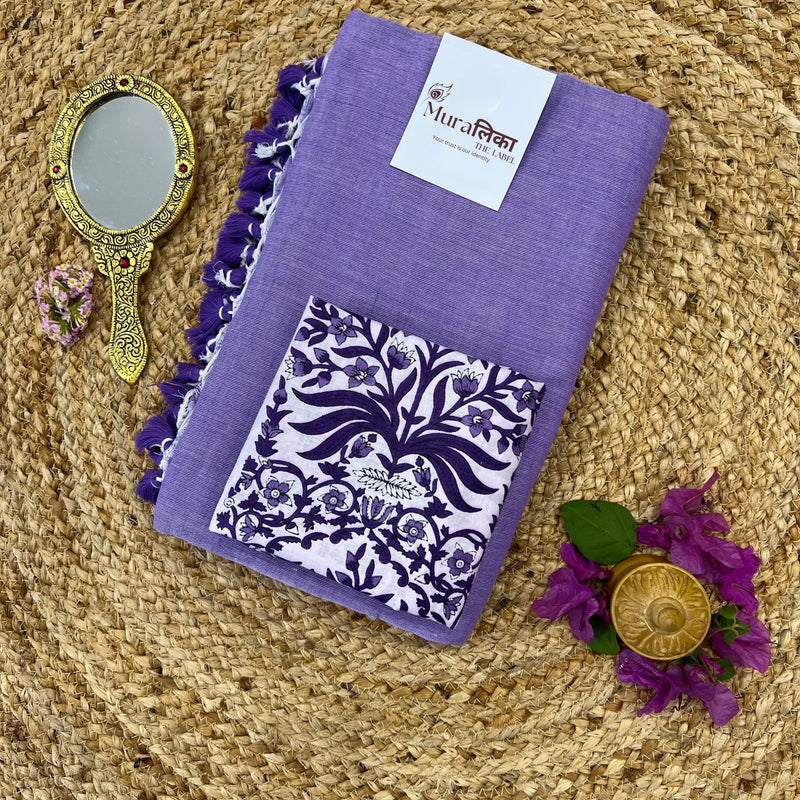 Muralika Lilac Handloom Saree - Muralika the label