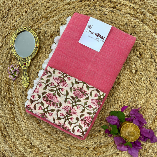 Muralika Peach Handloom Saree