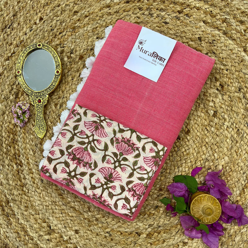 Muralika Peach Handloom Saree - Muralika the label