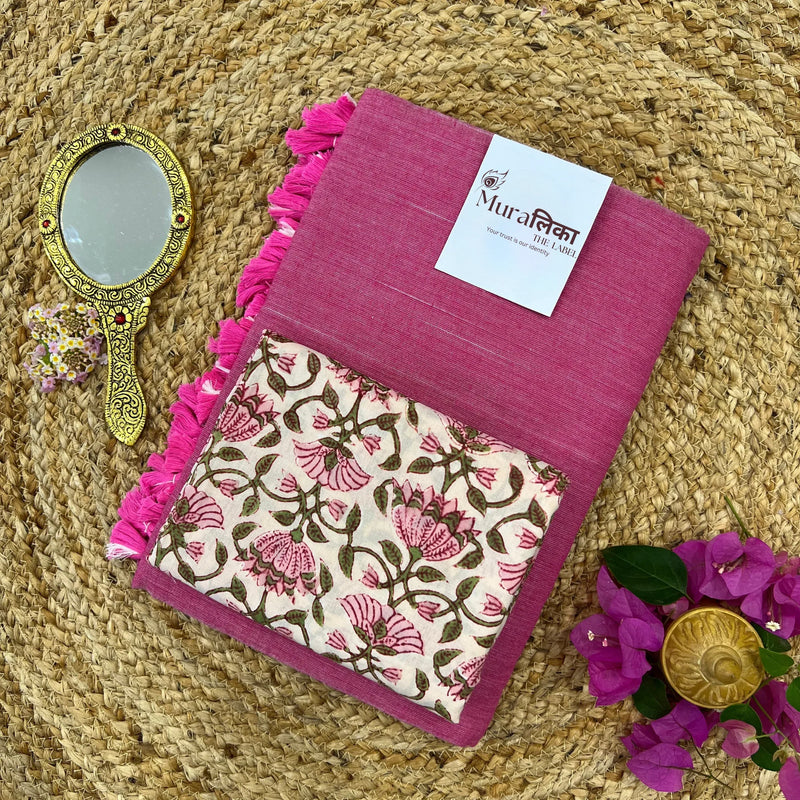 Muralika Rose Pink Handloom Saree - Muralika the label