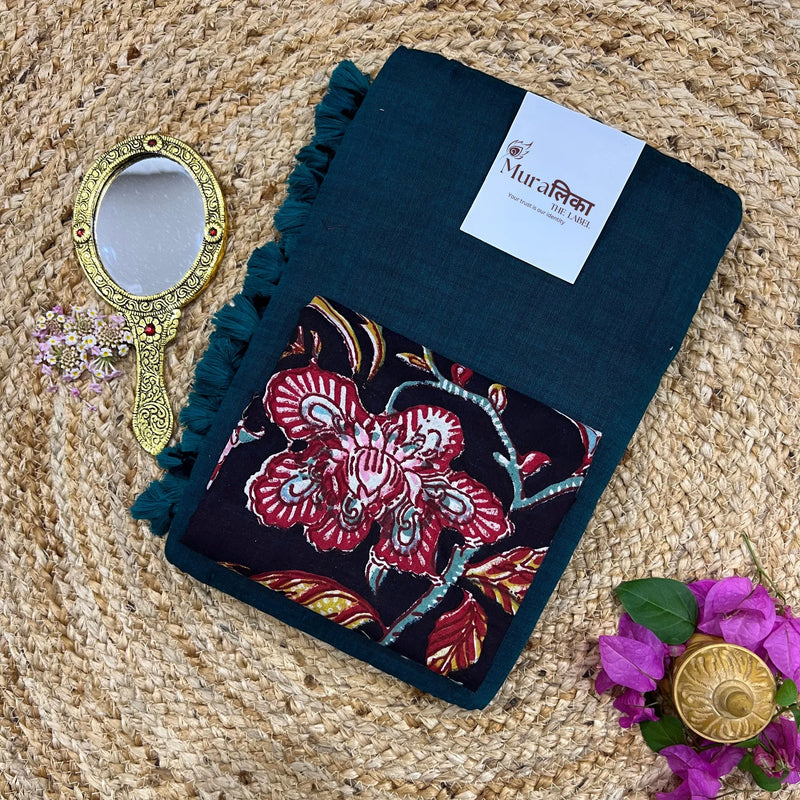 Muralika Rama Green Handloom Saree - Muralika the label