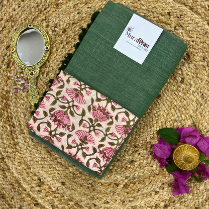 Muralika Leaf Green Handloom Saree