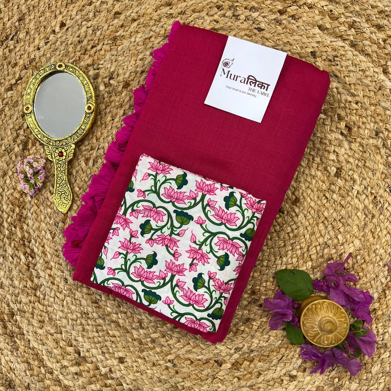 Muralika Queen Pink Handloom Saree - Muralika the label
