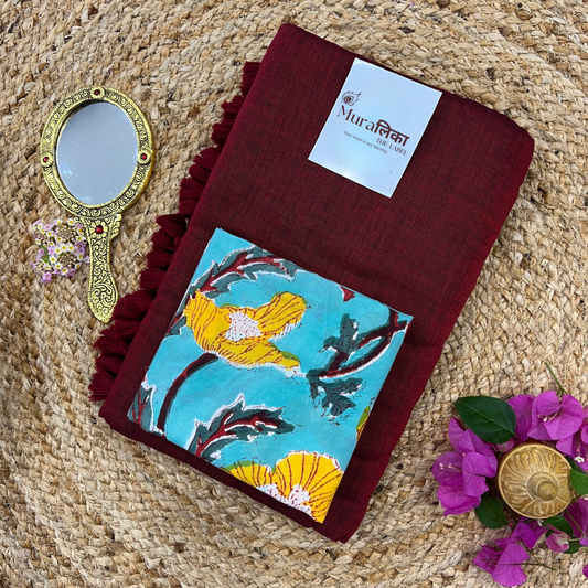Muralika Light Maroon Handloom Saree