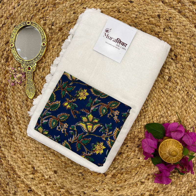 Muralika White Handloom Saree - Muralika the label