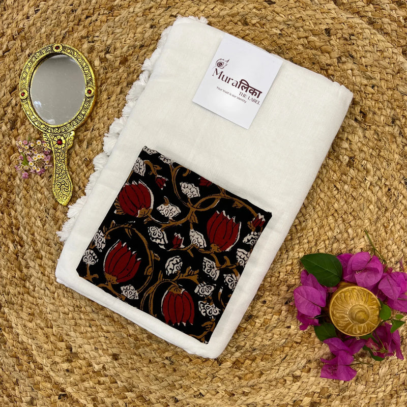 Muralika White Handloom Saree - Muralika the label