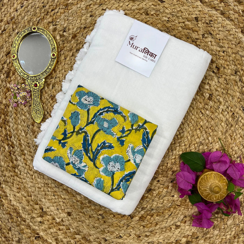 Muralika White Handloom Saree - Muralika the label