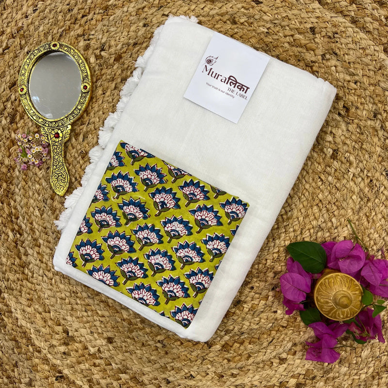 Muralika White Handloom Saree - Muralika the label