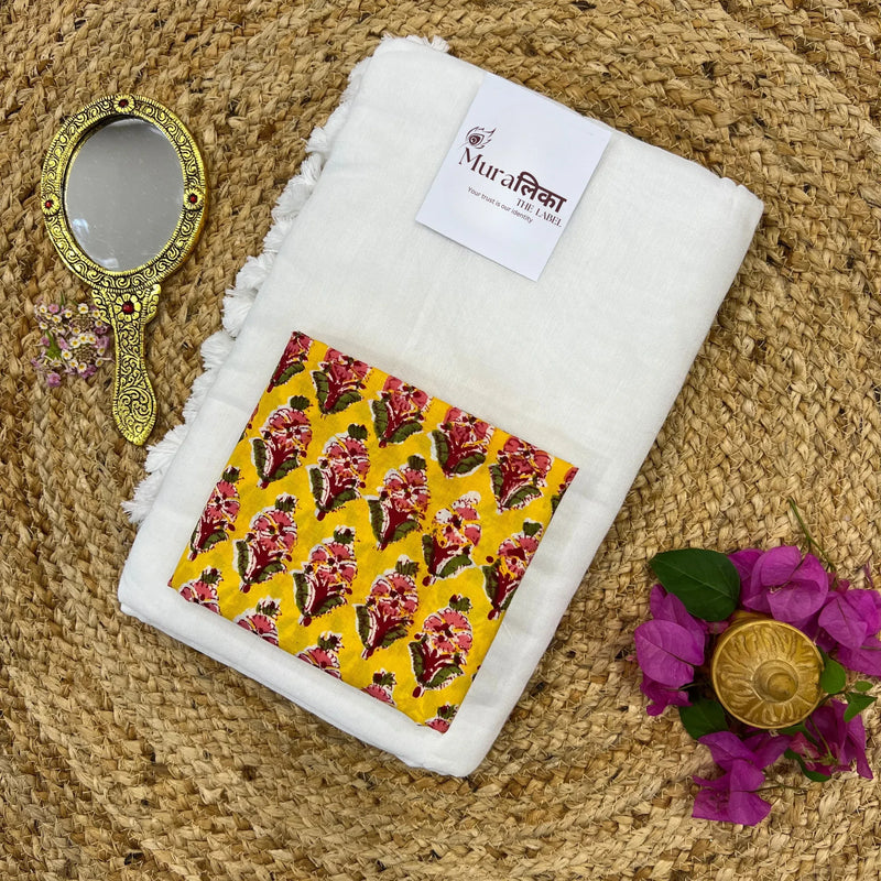 Muralika White Handloom Saree - Muralika the label