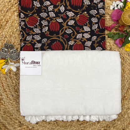 Muralika White Handloom Saree