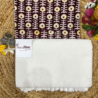 Muralika White Handloom Saree