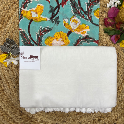 Muralika White Handloom Saree