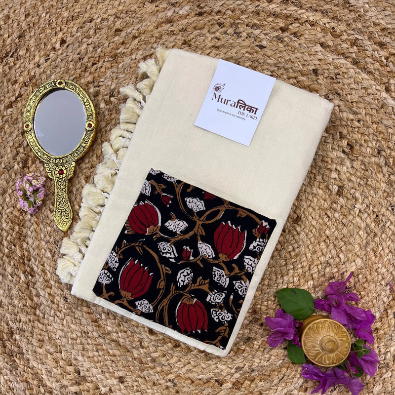 Muralika Off White Handloom Saree - Muralika the label