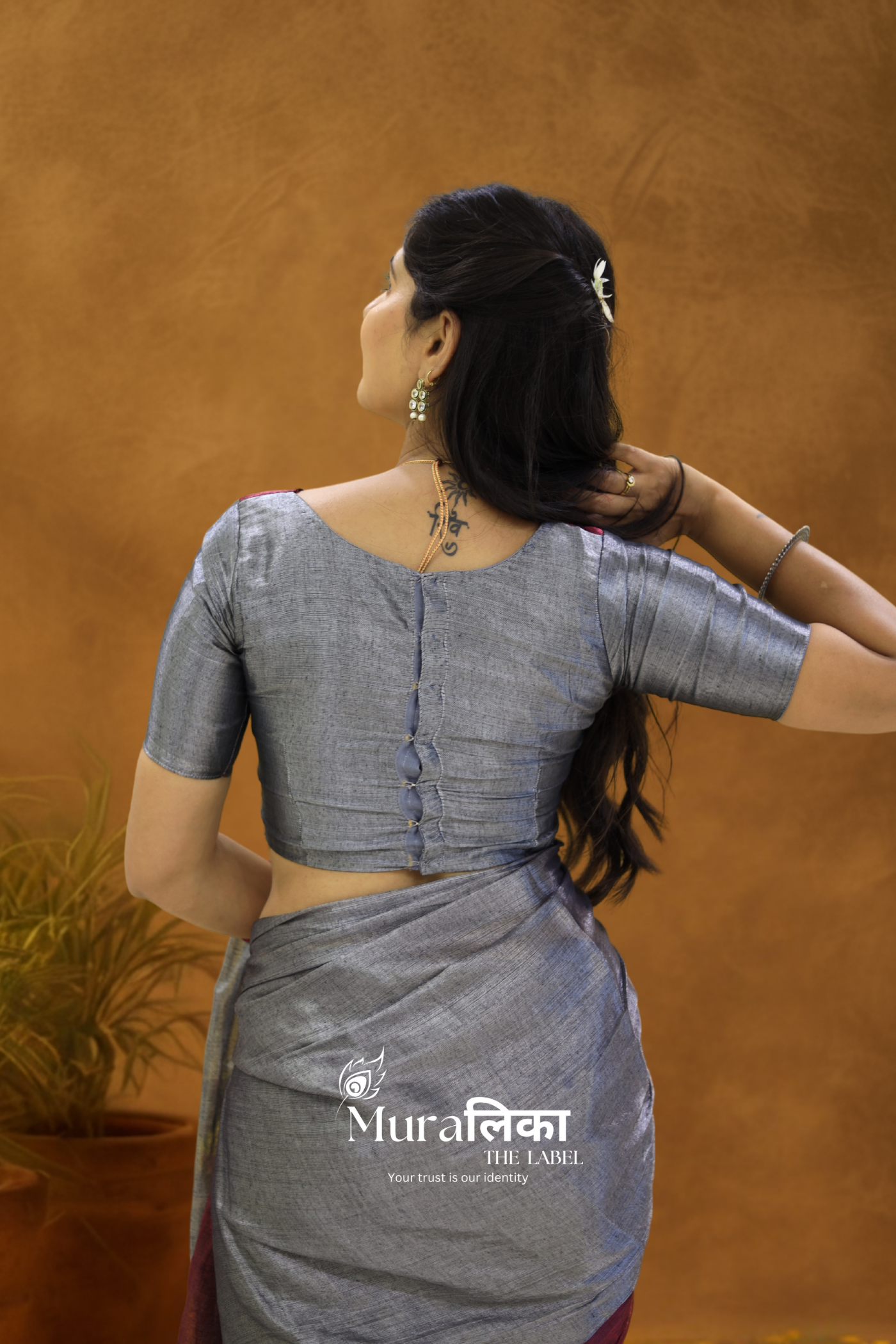 Muralika Pure Elegance  Half n Half Handloom Tissue Saree