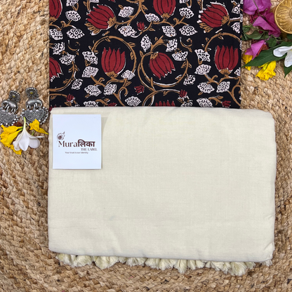 Muralika Off White Handloom Saree