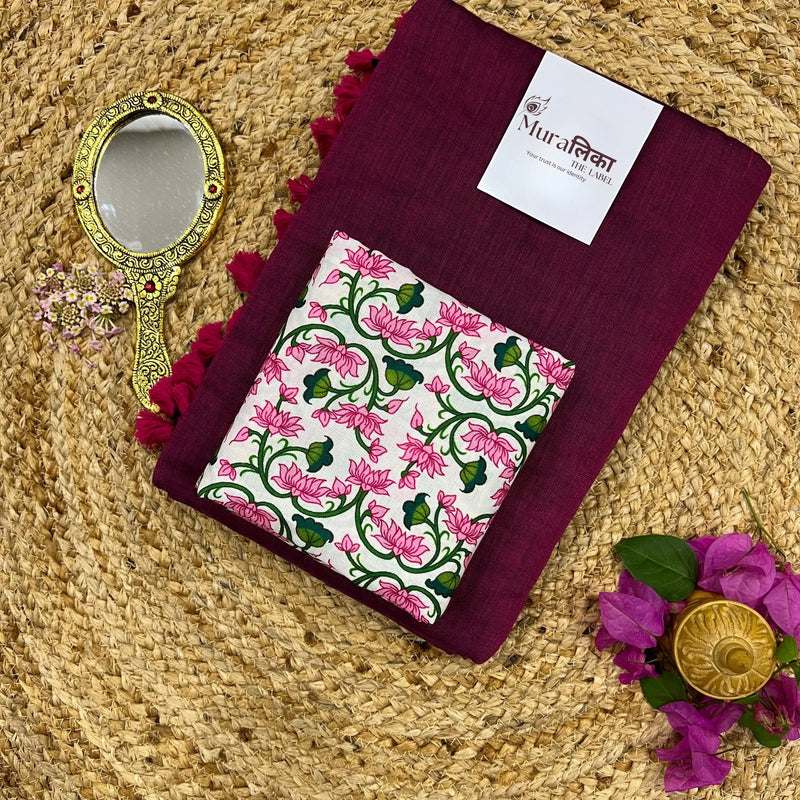 Muralika Light Magenta Handloom Saree - Muralika the label