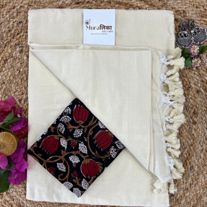Muralika Off White Handloom Saree